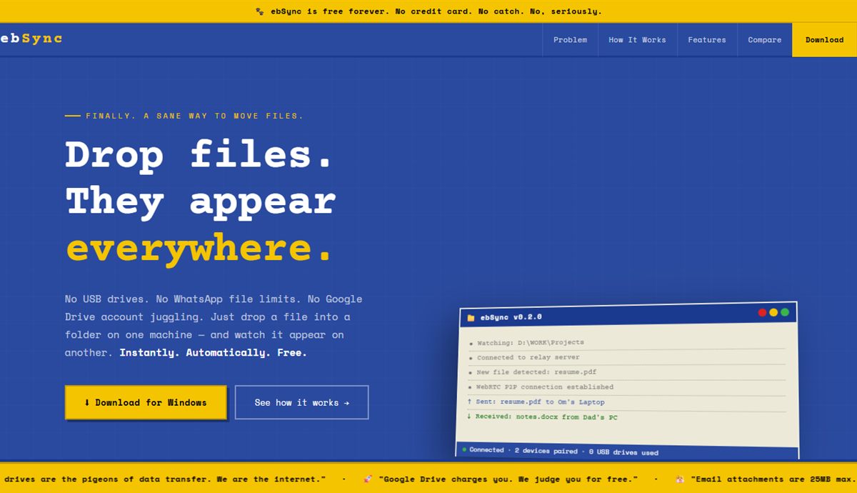 ebSync website