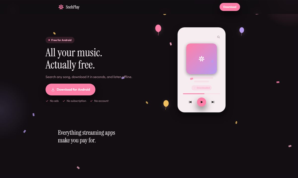 SnehPlay website